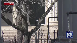 22News anchor Taylor Knight provides update outside Springfield City Hall on suspicious container