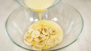 Rezept mit nur 1 Banane und 2 Eiern! Kein Tricks. Ein einfaches Frühstücksrezept