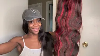 I TRIED BLACK HAIR WITH RED HIGHLIGHTS (MUST WATCH) Tinashe hair