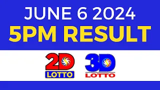 5pm Lotto Result Today June 6 2024 | PCSO Swertres Ez2