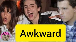 Zendaya & Timothée Chalamet | Awkward #shorts #zendaya #timothéechalamet #tomholland