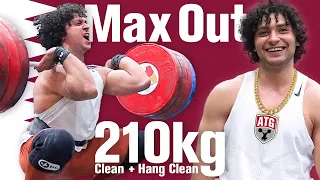 Meso's Max Out 210kg Clean + Hang Clean & Jerk! (with Slow Motions)