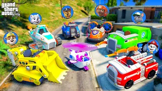 GTA 5 - Stealing PAW PATROL CARS with Franklin! (GTA V Real Life Cars #188)