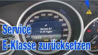 Service E Klasse W212 zurücksetzen Reset