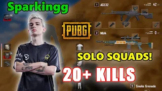 Sparkingg - 20+ KILLS - SOLO SQUADS! - ACE32 + MK14 - PUBG