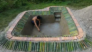 Unbelievable! Build A Most Beautiful Bamboo Pool Ancient Skills and Swimming Pool Underground