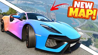Escaping the Police On a MASSIVE NEW Map in a Supercar in BeamNG Drive Mods!