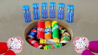 Mix Coca Cola, Fanta, Sprite, Pepsi, Mirinda, 7up vs Mentos!