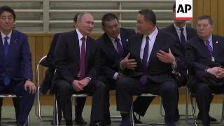 Abe and Putin attend judo fight in Tokyo