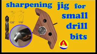 Sharpening small drill bits by hand with a jig