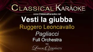 Vesti la giubba, Pagliacci, Full Orchestral Karaoke