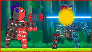 Boss Robot 4 in 1 VS Red Ball.Animation battle.Сражение красного шара  против Босса 4 в 1 Наоборот