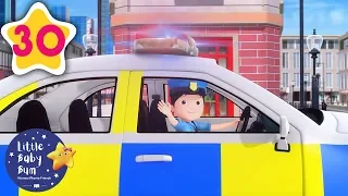 Police Song | +30 Minutes of Nursery Rhymes | Moonbug TV | #vehiclessongs