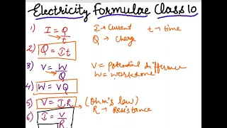 Electricity All Formulas || Easy Learning Tricks || Chapter 12 || Class 10 Science || CBSE NCERT