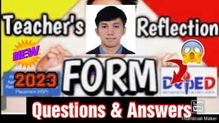 DEPEd Teachers Reflection Form (TRF) For Teacher 1 Ranking | QUESTIONS & ANSWERS || 100% PASSED 2023