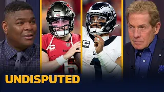 Eagles eliminated, Bucs win, Mayfield outplays Hurts & Kelce announces retirement | NFL | UNDISPUTED