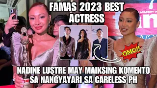 NADINE LUSTRE MAY PINATUNAYAN, FAMAS 2023 BEST ACTRESS, KOMENTO SA CARELESS PH ISSUE