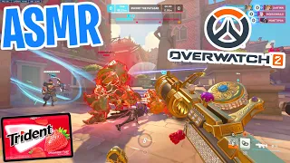 ASMR Gaming 😴 Overwatch 2 Junkrat Competitive! Relaxing Gum Chewing 🎮🎧 Controller Sounds + Whisper 💤