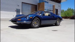1973 Ferrari Dino 246 GTS in Blue with Engine Sound & Ride on My Car Story with Lou Costabile