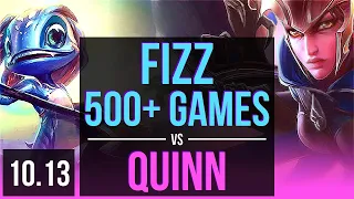 FIZZ vs QUINN (MID) | 1.2M mastery points, 500+ games, KDA 6/1/4, Dominating | EUW Diamond | v10.13