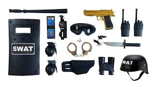 Swat weapons toy set equipment  Unboxing,Golden Desert Eagle gun,Shield, Dagger