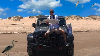 Big REDFISH on a Golden Spoon surf fishing - Padre Island National Seashore PINS