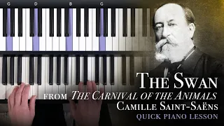 The Swan (The Carnival of the Animals) by Saint-Saëns - Easy Piano Tutorial