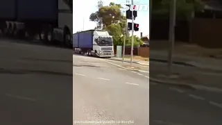 Out-of-control truck smashes through city bus stop in Adelaide #shorts