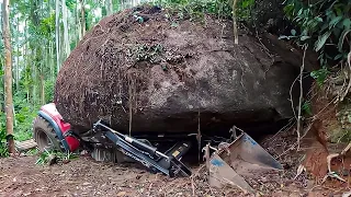 PEDRA DE MAIS DE 100 TONELADAS CAI SOBRE TRATOR E CONDUTOR SOBREVIVE