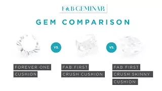 First Crush (Crushed Ice) Elongated Cushion Moissanite v. Forever One Cushion Moissanite