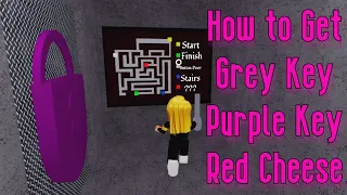 How to Get Grey Key Purple Key  Red Cheese In Cheese Escape Roblox + Yellow Maze Map [Chapter 1]