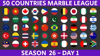 50 Countries Marble Race League Season 26 Day 1/10 Marble Race in Algodoo