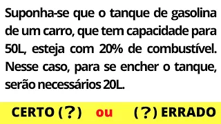 😍PORCENTAGEM: Questão de Concurso Resolvida (Matemática Básica)