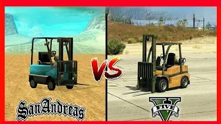 GTA 5 FORKLIFT VS GTA SUN ANDREAS FORKLIFT / GTA FORKLIFT LOGIC / WHICH IS BEST ? GTA LOGIC / XPOTA