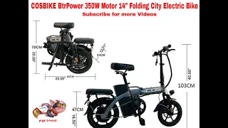 BtrPower/Ebkarocy COSBIKE 350-400w Motor 14" Folding City Electric Bike 48V 14AH Lithium-Ion Battery