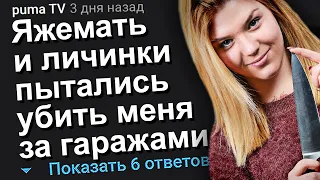 ЯЖЕМАТЬ И ЛИЧИНКИ ПЫТАЛИСЬ УБИТЬ МЕНЯ ЗА ГАРАЖАМИ. ЯЖЕМАТЬ ИСТОРИИ.