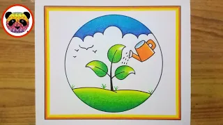 Van Mahotsav Drawing / Environment Day Poster Drawing / Save Tree Save Earth Drawing / Drawing