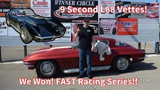 FAST Racing Series at Empire Dragway STOCK appearing L88 Corvettes run MID 9s in the 1/4 427 Vette