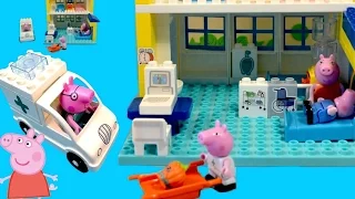 Peppa Pig Hospital Doctor Nurse Amublance Toys Mega Blocks Construction Set