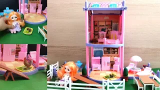 Cute Pink Hello Kitty Barbie House Play Set ASMR | Hello Kitty ASMR