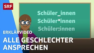 Gendern: Was ist geschlechtergerechte Sprache? | Erklärvideos für Kinder | SRF Kids – Kindervideos