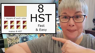 Half Square Triangle Quilting Blocks Made EASY and FAST - 8 Different Sizes - HST Tutorial