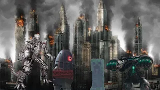 MechaGodzilla & Robot Probe vs Death Egg Robot & Giant Creeper