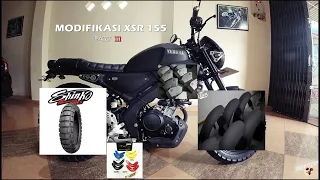 BERGAYA SCRAMBLER PAKAI BAN SHINKO BIG BLOCK E805 LAKI BANGET - MODIFIKASI XSR 155 PART 3 #XSR155