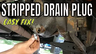 How to fix a stripped oil pan drain.  Piggyback Drain Plug