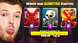 😱💰Nur GÜNSTIGE KARTEN WÄHLEN im 3x Auswahl Turnier... (100% schwer) | Clash Royale Deutsch