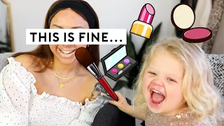 MY THREE-YEAR OLD DOES MY MAKEUP AND OUTFIT!