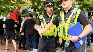 Wrexham Vs Stockport Football Crowds Busy police