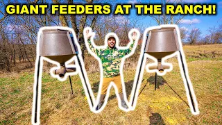Putting GIANT Deer Feeders INSIDE the ABANDONED High-Fence RANCH!!! (Trail Cam Footage)