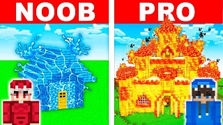 NOOB vs PRO: Modern ELEMENTAL HOUSE Build Challenge in Minecraft!